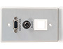 Image 2 of 4 - Single Gang VGA Video + 3.5mm Audio + Keystone Wall Plate, front view.
