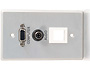 Image 2 of 4 - Single Gang VGA Video + 3.5mm Audio + Keystone Wall Plate, front view.