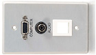 VGA+3.5mm+Keystone Wall Plate, Single Gang