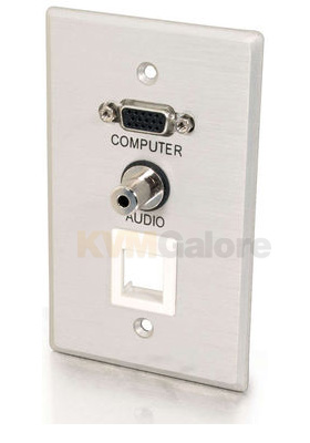 VGA+3.5mm+Keystone Wall Plate, Single Gang