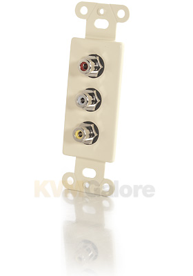 Decorative Yellow/Red/White Pass-Through Wall Plate Insert - Ivory