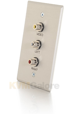 Composite Video + Stereo Audio Wall Plate, Single Gang Composite Video + Stereo Audio Wall Plate, Single Gang