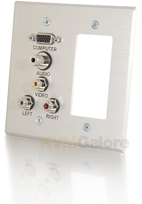 HD15 + 3.5mm + RCA A/V + Decora-Style Cut-Out Wall Plate, Double Gang