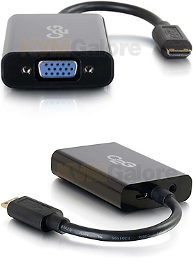 HDMI-Mini to VGA+Audio Adapter Converter Dongle