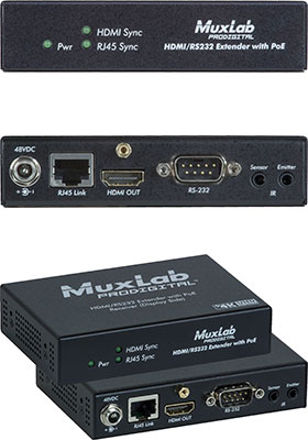 UHD-4K HDMI/RS232 HDBaseT Receiver w/ PoE UHD-4K HDMI/RS232 HDBaseT Receiver w/ PoE