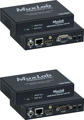 HDMI/RS232 Extender Kit, HDBT, UHD-4K w/ PoE HDMI/RS232 Extender Kit, HDBT, UHD-4K w/ PoE