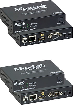UHD-4K/60 HDMI/RS232 HDBaseT Extender Kit w/ ARC