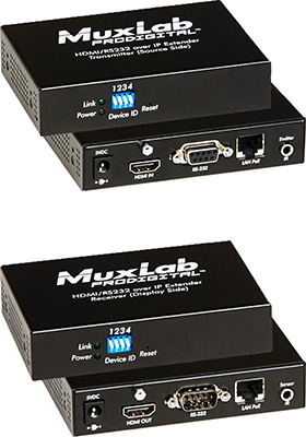 HDMI/RS232 over IP Extender Kit w/ PoE HDMI/RS232 over IP Extender Kit w/ PoE