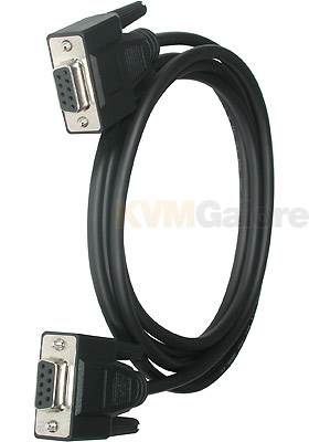 DB9 F/F Null Modem Cable - Black, 6-Feet
