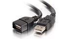 USB 2.0 A-Male to A-Female Extension Cable, Black, 1m