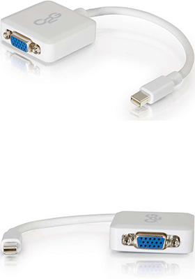 Mini DisplayPort to VGA Active Adapter/Converter, White Mini DisplayPort to VGA Active Adapter/Converter, White