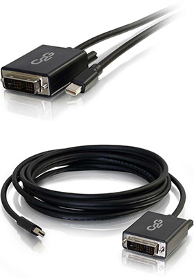 Mini DisplayPort to DVI-D Black Adapter-Cable, 6 Feet