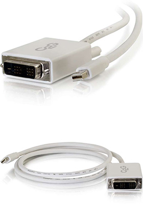 Mini DisplayPort to DVI-D White Adapter-Cable, 3 Feet