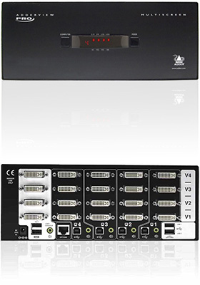 AdderView 4 PRO DVI MultiScreen, Quad-Head