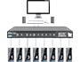 Image 6 of 7 - Eight-host, single-head, single-screen layout.</BR>
A single-head output of any of eight host computers is displayed on a single screen.