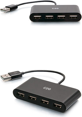 USB 2.0 Type-A Hub, 4-Ports