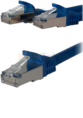 CAT-6a STP Patch Cable (Blue), 1-Foot