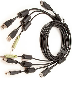 CBL0104 DisplayPort/2x USB/Audio KVM Cable, 6 Feet