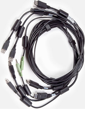 CBL0108 2x DisplayPort/2x USB/Audio KVM Cable, 6 Feet