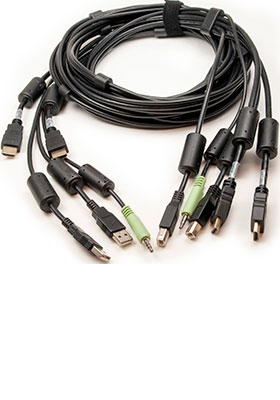 CBL0117 2x HDMI/2x USB/Audio KVM Cable, 10 Feet