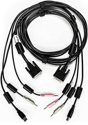 CBL0118 DVI/USB/2x Audio KVM Cable, 6 Feet