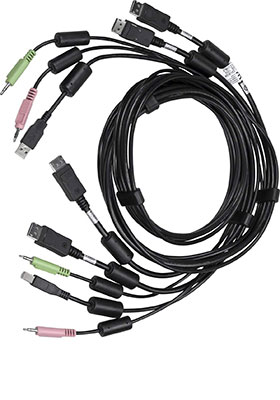 CBL0124 Dual-DisplayPort/USB/Audio KVM Cable, 6 Feet CBL0124 Dual-DisplayPort/USB/Audio KVM Cable, 6 Feet