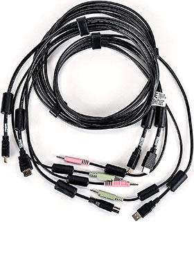 CBL0128 Dual-HDMI/USB/Audio KVM Cable, 6 Feet