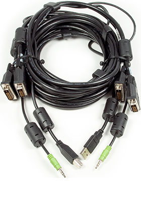 CBL0153 Dual-DVI-D/USB/Audio KVM Cable, 10 Feet