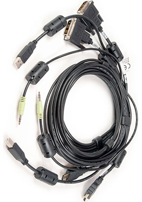 CBL0166 2x DVI-D to HDMI/USB/Audio KVM Cable, 6 Feet