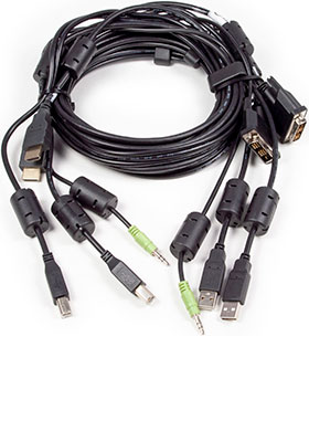 CBL0168 2x DVI-D to HDMI/2x USB/Audio KVM Cable, 6 Feet