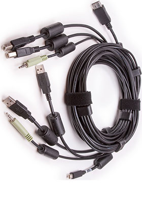 CBL0195 2x Mini-DisplayPort to DisplayPort/2x USB/Audio KVM Cable, 10 Feet