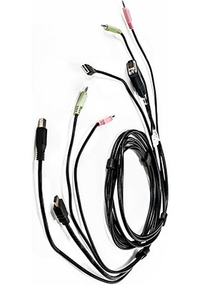 CBL0196 DVI-D to HDMI/USB/2x Audio KVM Cable, 10 Feet