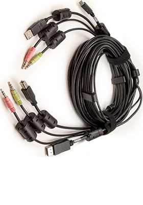 CBL0198 Mini-DisplayPort to DisplayPort/USB/2x Audio KVM Cable, 10 Feet