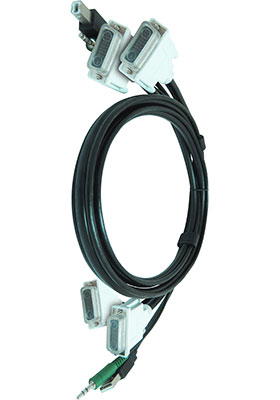 Dual-DVI/USB/Audio KVM Cable, 6 Feet