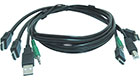 Dual-HDMI/USB/Audio KVM Cable, 6 Feet