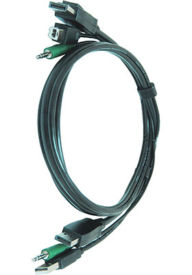 DisplayPort/USB/Audio KVM Cable, 6 Feet