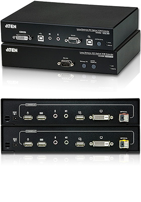 Fiber-Optical DVI-USB KVM Extenders