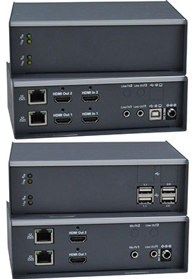 Dual-Monitor 4K HDMI USB KVM over IP