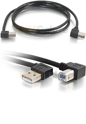 Right-Angle USB 2.0 A/B Cables