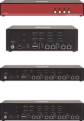 Secure DisplayPort KVM switches w/ MST