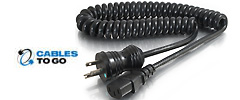 Coiled 16 AWG Hospital-Grade Power Cords