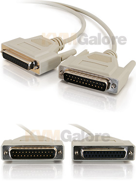 DB25 Male to DB25 Female Null Modem Cables