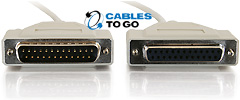 DB25 Male to DB25 Female Null Modem Cables