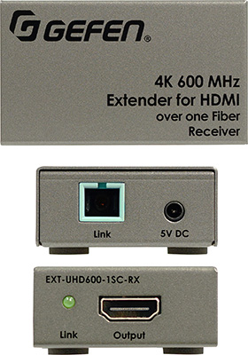 4K Ultra-HD 600 MHz Extender for HDMI over one Fiber-Optic Cable