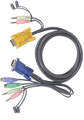2L-5303P - PS/2 KVM Cable with Audio/Mic, 10-feet