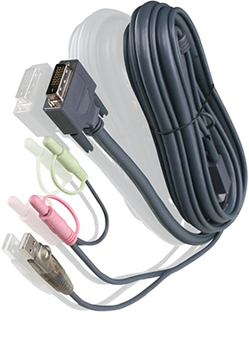 DVI-D (Dual-Link), Audio and USB KVM Cable, 6-Feet (TAA) DVI-D (Dual-Link), Audio and USB KVM Cable, 6-Feet (TAA)