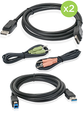 Dual-DisplayPort, Audio and USB KVM Cable Kit (TAA) Dual-DisplayPort, Audio and USB KVM Cable Kit (TAA)