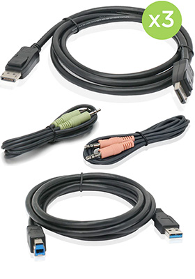Triple-DisplayPort, Audio and USB KVM Cable Kit (TAA) Triple-DisplayPort, Audio and USB KVM Cable Kit (TAA)