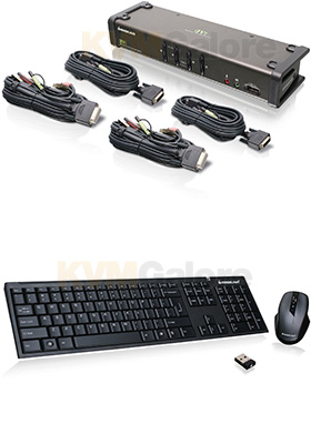 MiniView DVI USB KVMP/KVMA, 4-Ports w/ Wireless Keyboard and Mouse MiniView DVI USB KVMP/KVMA, 4-Ports w/ Wireless Keyboard and Mouse
