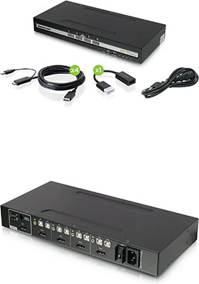 4-Port, Universal, Secure KVM Switch w/ CAC, 10-Foot Cables 4-Port, Universal, Secure KVM Switch w/ CAC, 10-Foot Cables